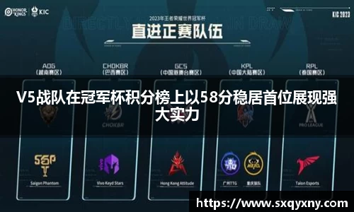 V5战队在冠军杯积分榜上以58分稳居首位展现强大实力